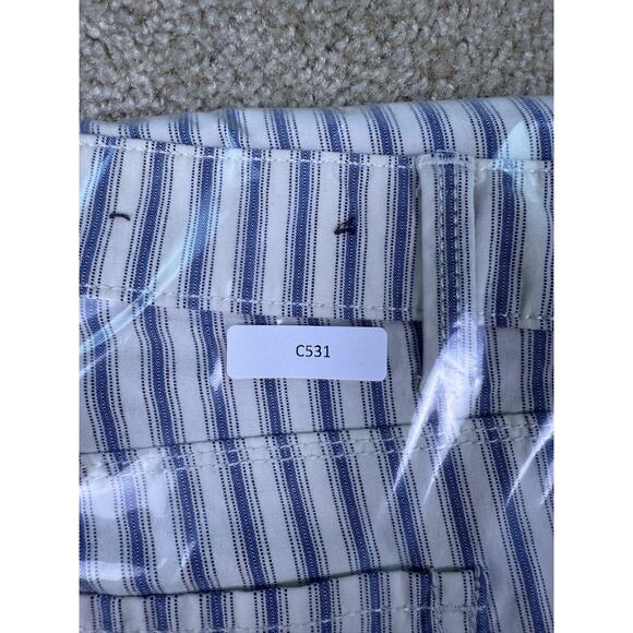 Ann Taylor Modern Fit Ankle Pants Women size 8 Striped Blue White Stretch C531 - Picture 12 of 12